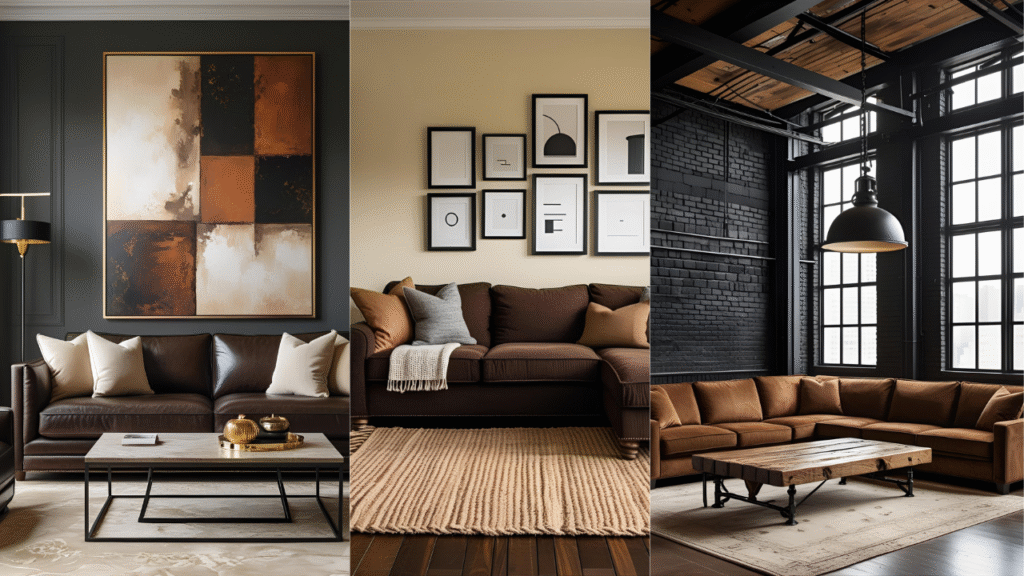 Brown and Black Living Room